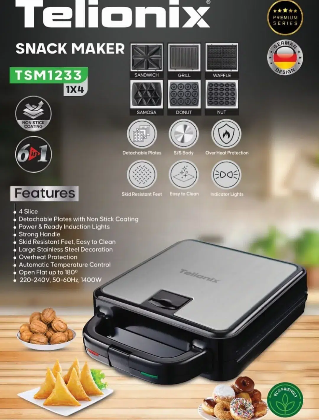 ساندویچ ساز تلیونیکس مدل TSM1233 ساندویچ ساز تلیونیکس مدل TSM1233