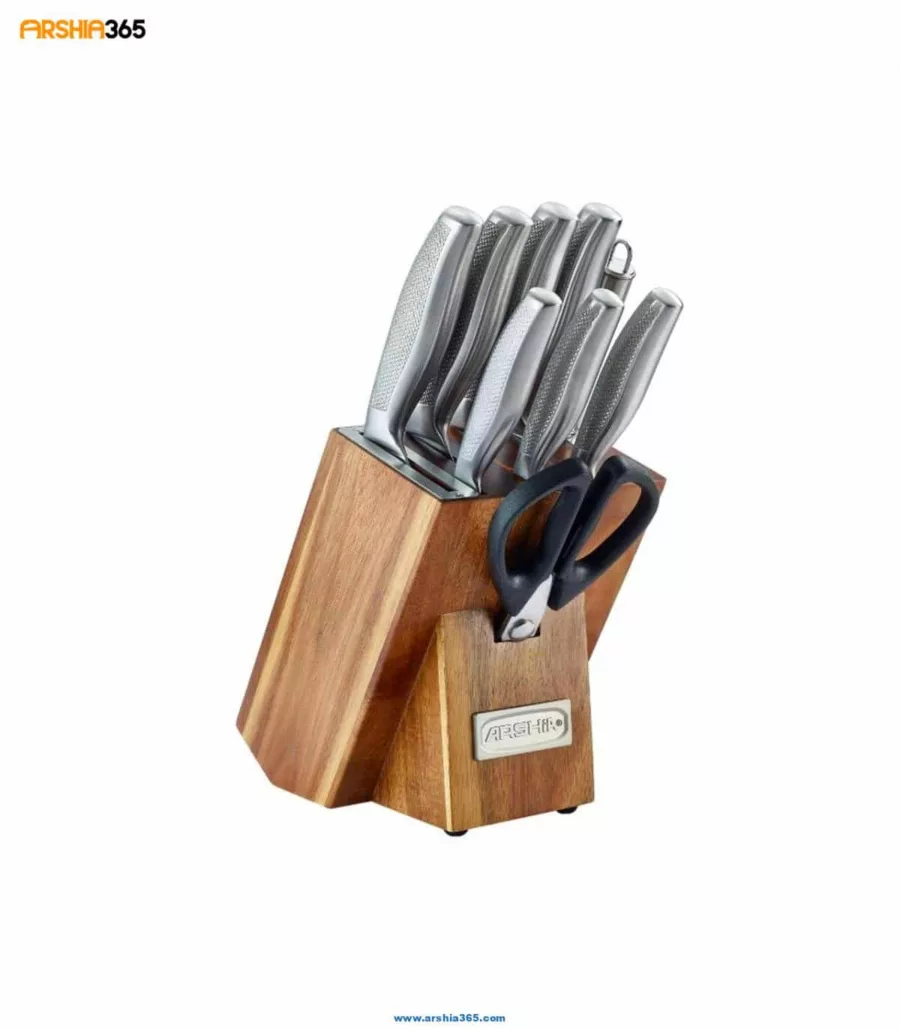 چاقو 10پارچه پایه چوبی مدل k259 3202 1